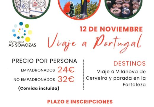 As Somozas organiza unha viaxe a Portugal para este sábado, 12 de novembro